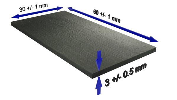 Pyyrolytischer Graphit 60 x 30 x 3 mm