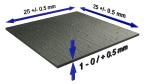 Pyrolytischer Graphit 25 x 25 x 1 mm